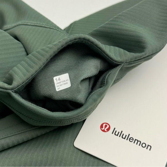 Lululemon Wunder Train High-Rise Ribbed Tight 25" - Grey Eucalyptus, Size 14 - Picture 3 of 9